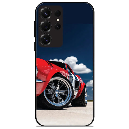 Red Muscle Car - Glossy Metal Silicone Case for Samsung Galaxy S25 Ultra