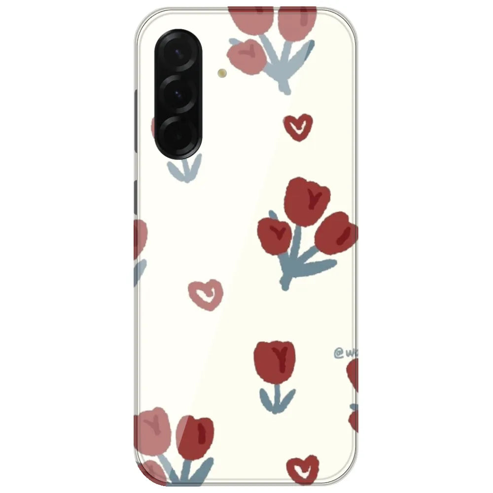 Red Tulip Hearts - Printed Silicone Case for Samsung Galaxy A17
