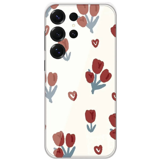 Red Tulip Hearts - Printed Silicone Case for Samsung Galaxy S25 Ultra