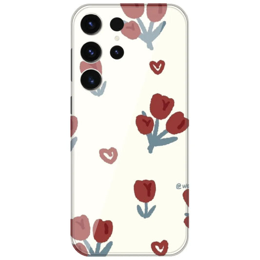 Red Tulip Hearts - Printed Silicone Case for Samsung Galaxy S26 Ultra