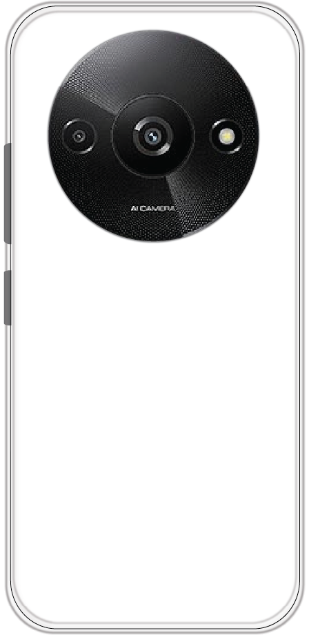 Redmi A3 back cover mockup - customisable soft silicone case