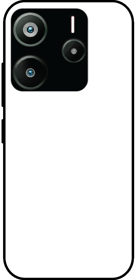 Redmi Note 14 SE back cover mockup - customisable glossy metal silicone case