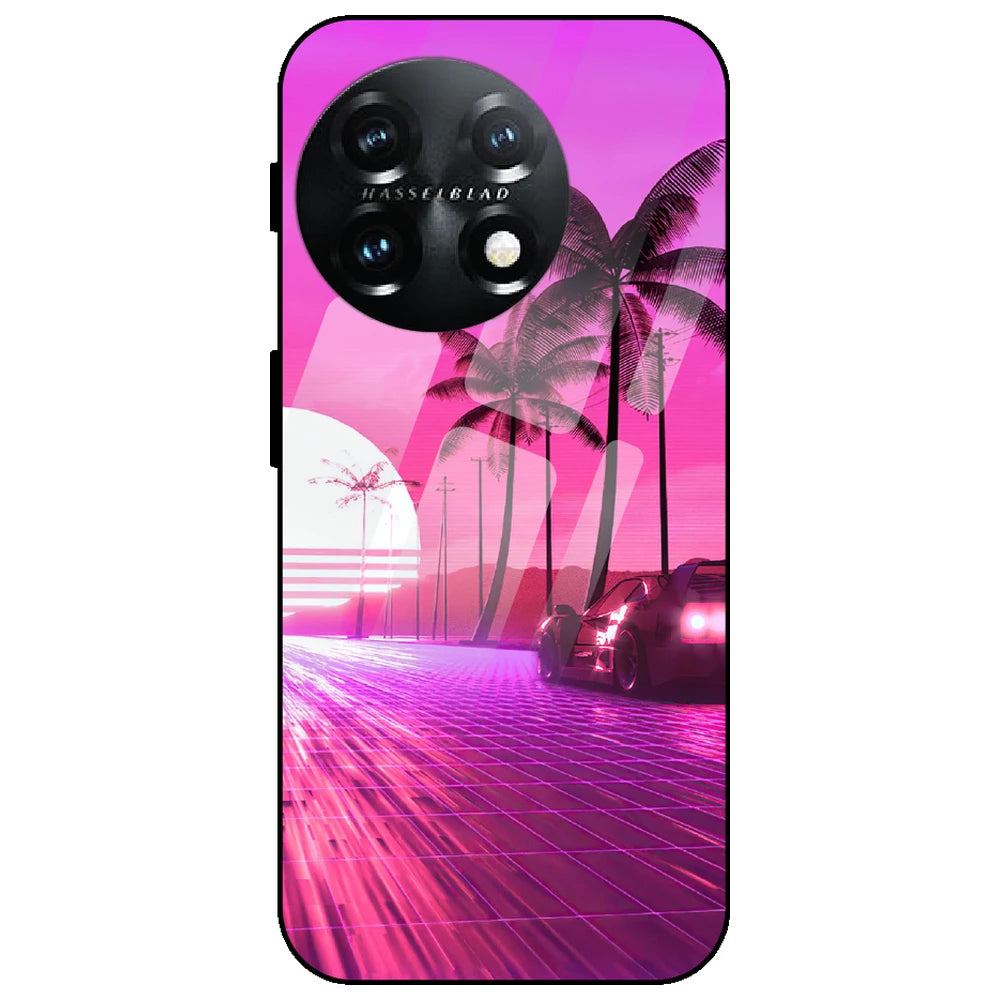 Retro Beach Synthwave - Glass Case for OnePlus 11