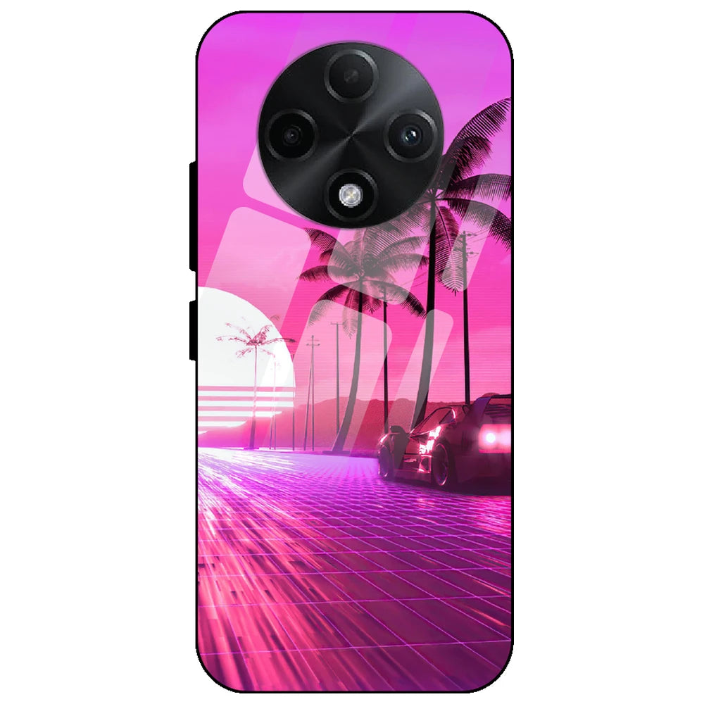 Retro Beach Synthwave - Glass Case for Oppo F27