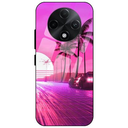 Retro Beach Synthwave - Glass Case for Oppo F27 Pro