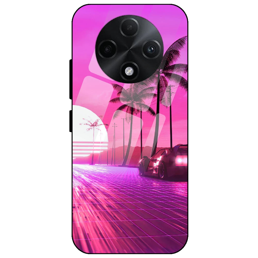 Retro Beach Synthwave - Glass Case for Oppo F27 Pro Plus