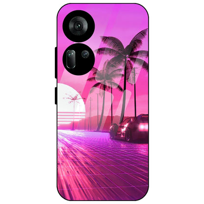 Retro Beach Synthwave - Glass Case for Oppo Reno 11