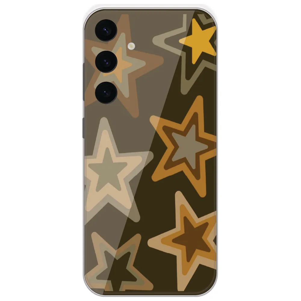 Retro Olive Stars - Printed Silicone Case for Samsung Galaxy S24 Plus