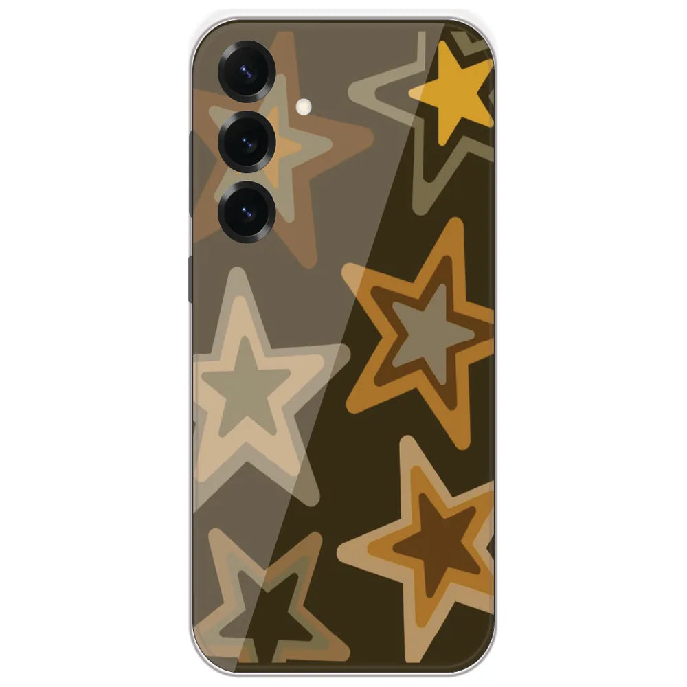Retro Olive Stars - Printed Silicone Case for Samsung Galaxy S25 Plus