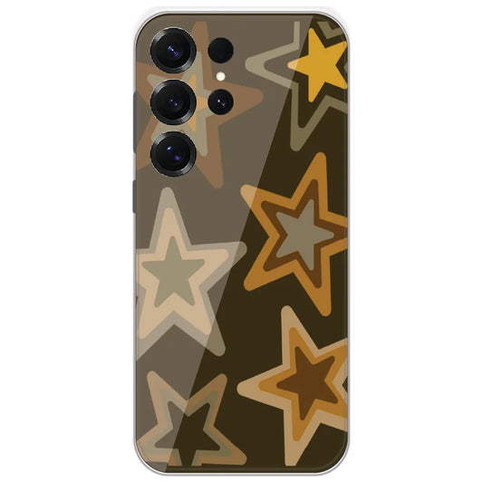 Retro Olive Stars - Printed Silicone Case for Samsung Galaxy S25 Ultra