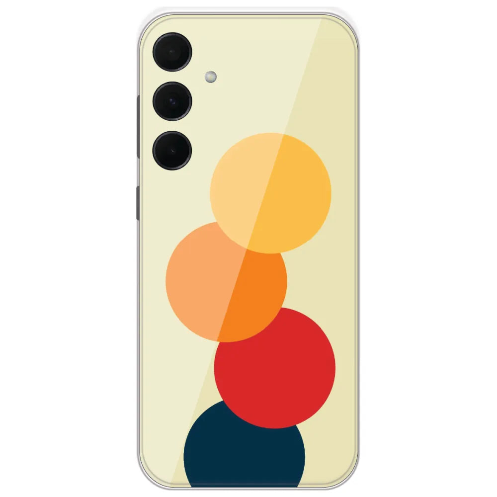 Retro Stacked Circles - Printed Silicone Case for Samsung Galaxy A35