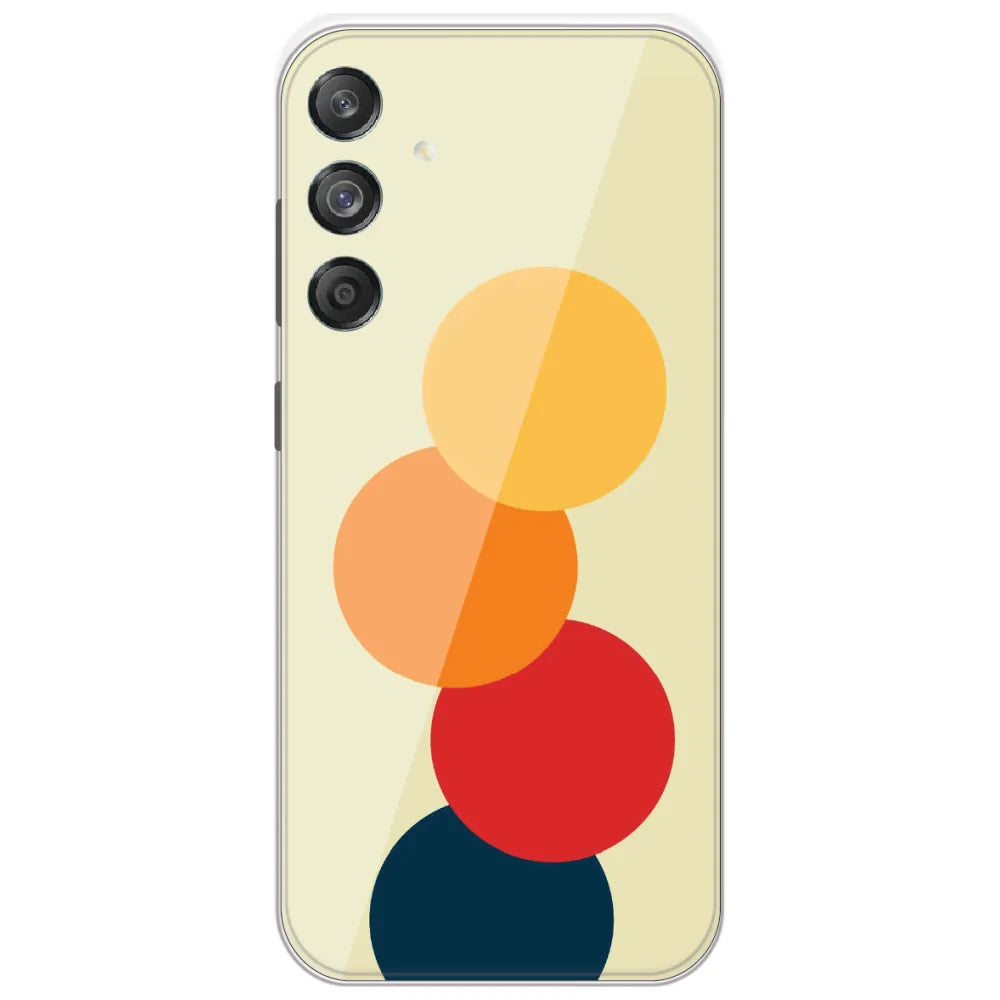 Retro Stacked Circles - Printed Silicone Case for Samsung Galaxy M55 5G