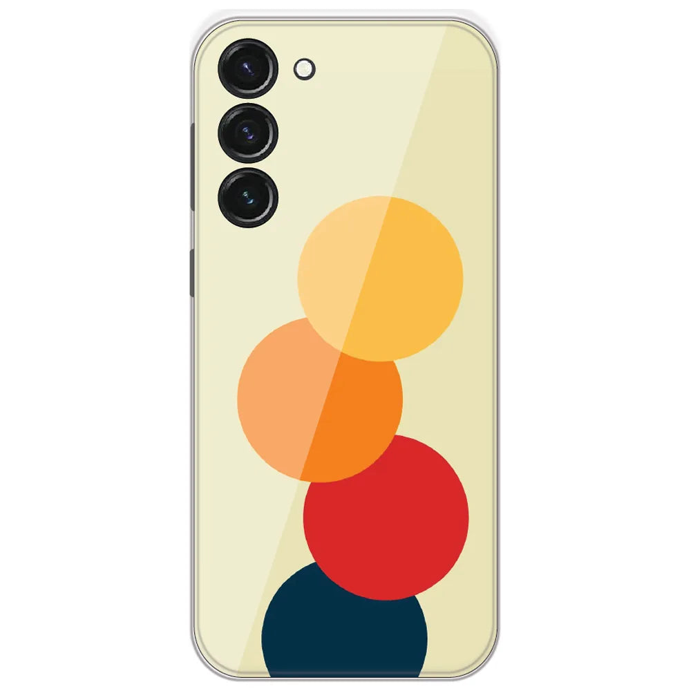 Retro Stacked Circles - Printed Silicone Case for Samsung Galaxy S23 5G