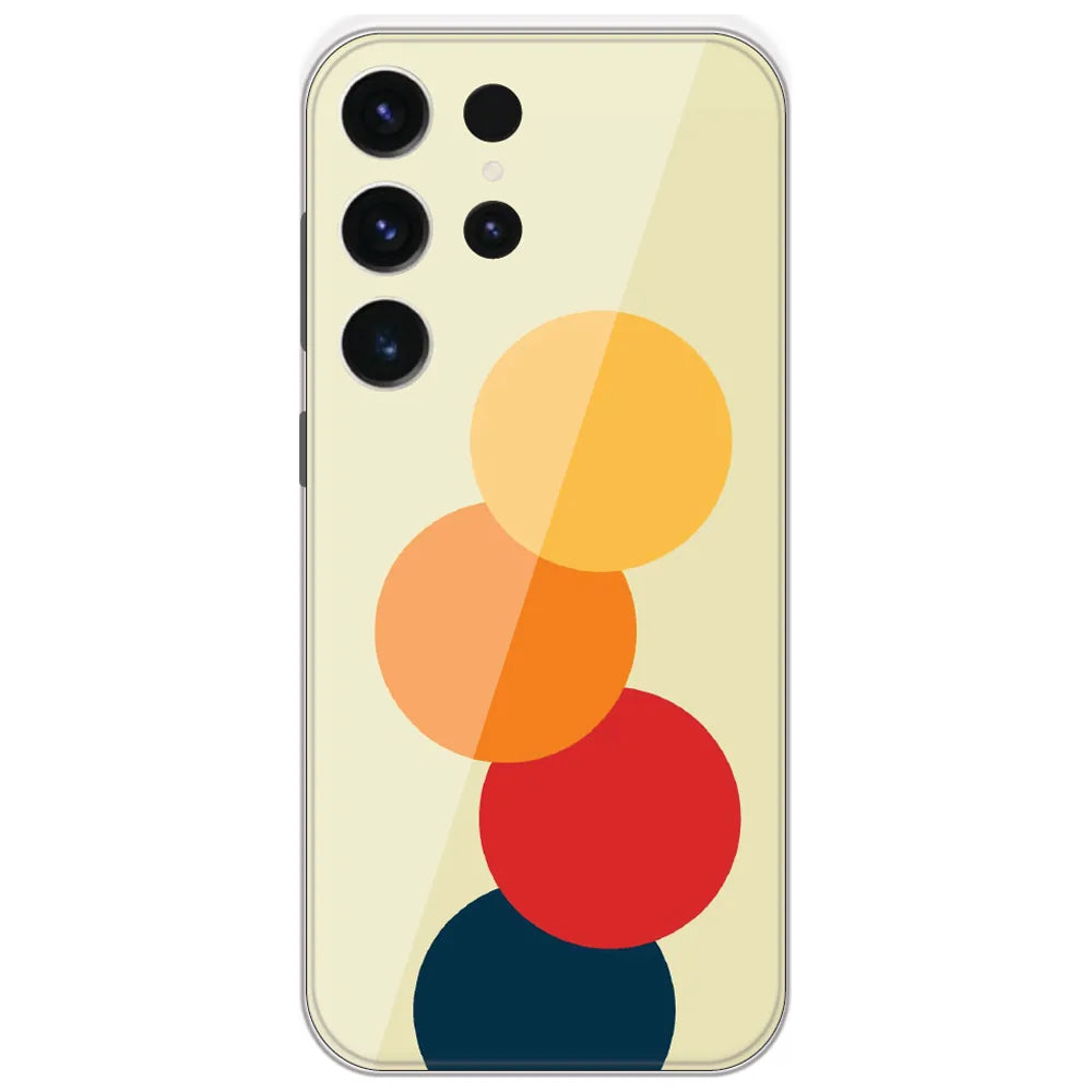 Retro Stacked Circles - Printed Silicone Case for Samsung Galaxy S23 Ultra