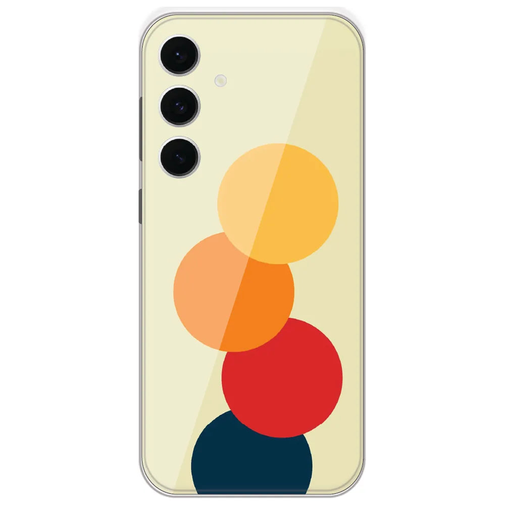 Retro Stacked Circles - Printed Silicone Case for Samsung Galaxy S24 FE