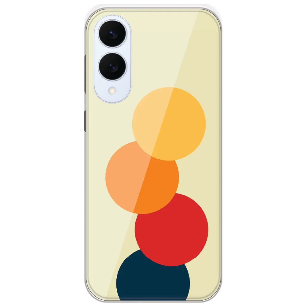 Retro Stacked Circles - Printed Silicone Case for Samsung Galaxy S25 Edge