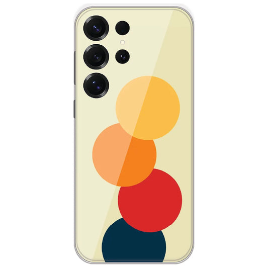 Retro Stacked Circles - Printed Silicone Case for Samsung Galaxy S25 Ultra