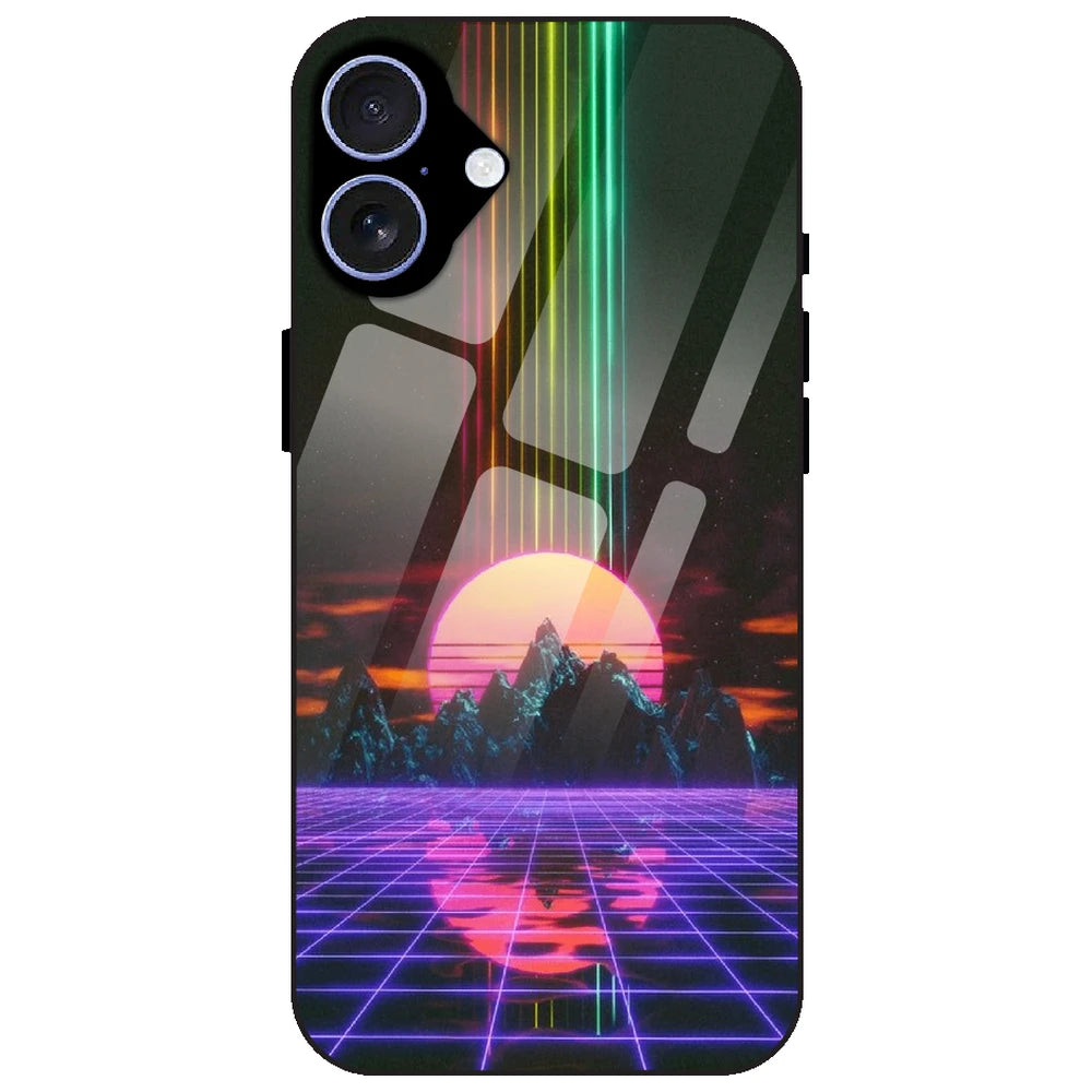 Retro Sunset Synthwave - Glass Case for Apple iPhone 17