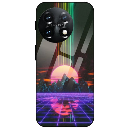 Retro Sunset Synthwave - Glass Case for OnePlus 11