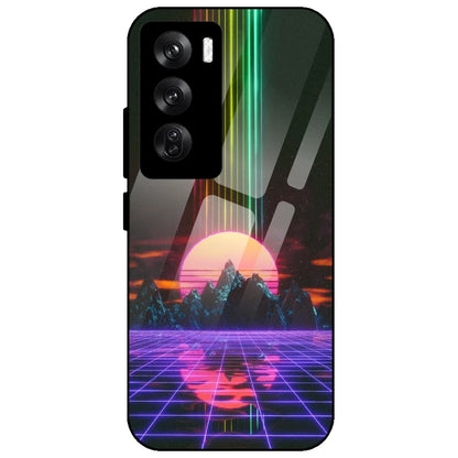 Retro Sunset Synthwave - Glass Case for Oppo Reno 12