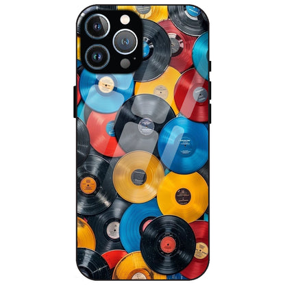 Retro Vinyl Record Pattern - Glass Case for Apple iPhone 12 pro