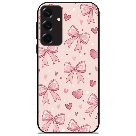 Rosy Bow Romance - Glossy Metal Silicone Case for Samsung Galaxy S25 Plus