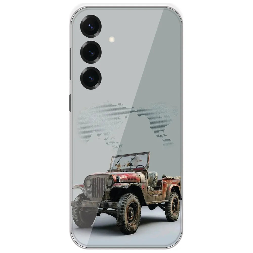 Rusty Vintage Jeep - Printed Silicone Case for Samsung Galaxy S25 Plus