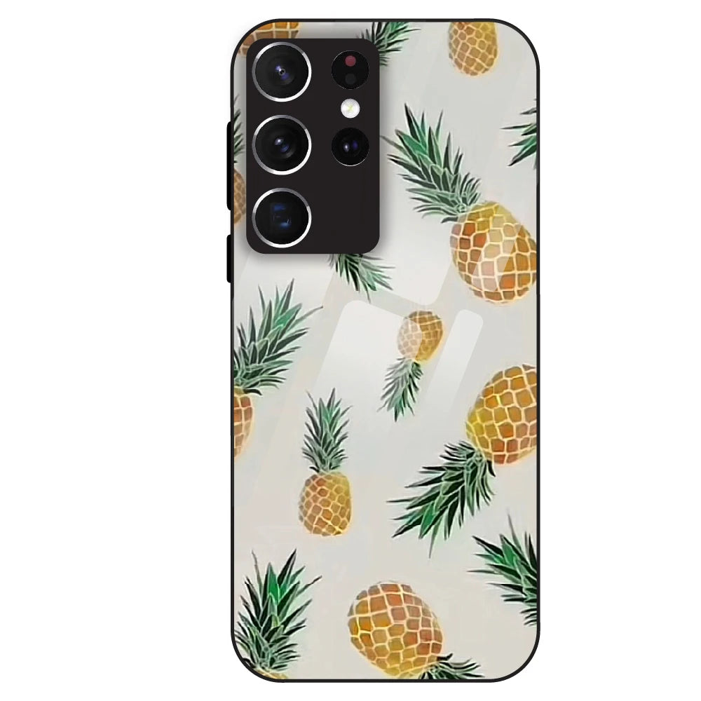 Pineapple Pattern - Glass Case For Samsung Galaxy S21 Ultra