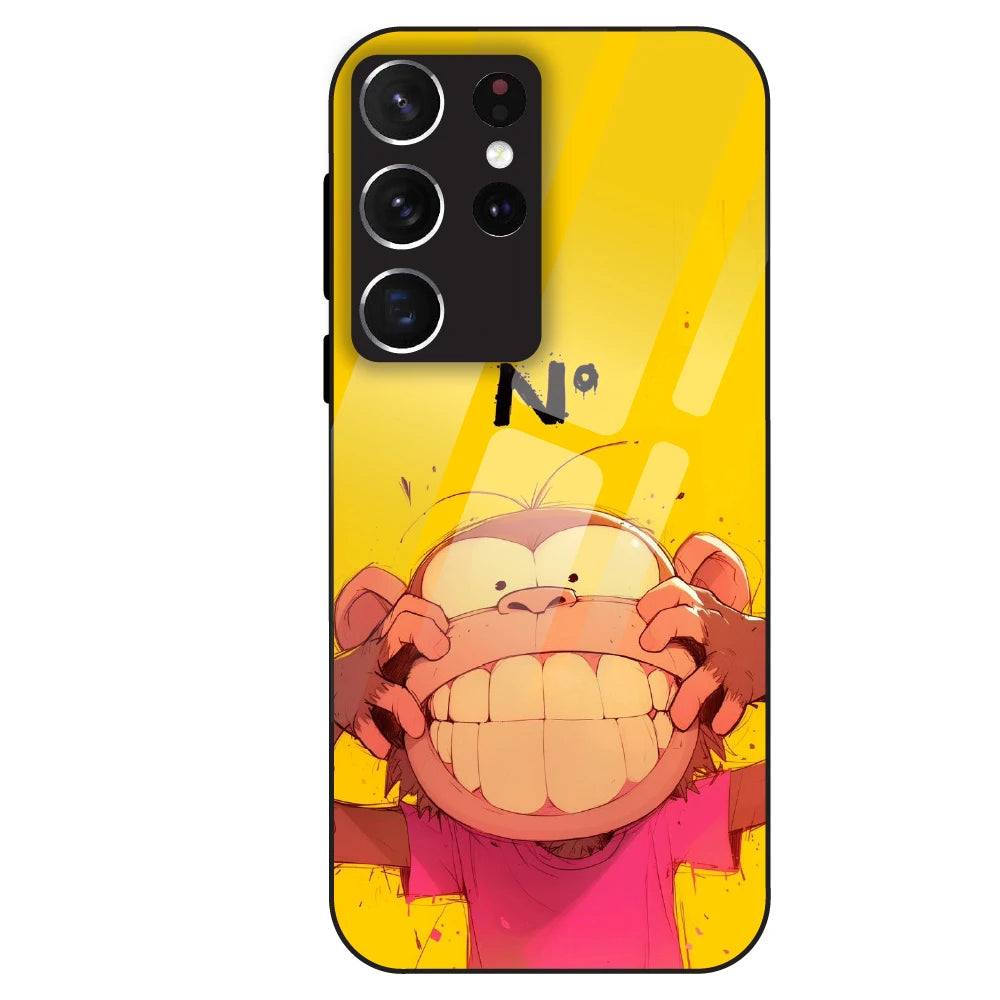 Grinning Monkey - Glass Case For Samsung Galaxy S21 Ultra
