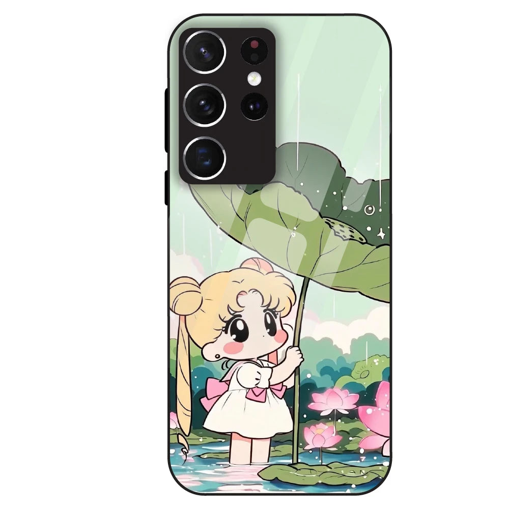 Lotus Girl Aesthetic - Glass Case For Samsung Galaxy S21 Ultra