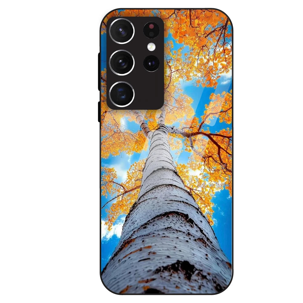 Autumn Tree Sky View - Glass Case For Samsung Galaxy S21 Ultra