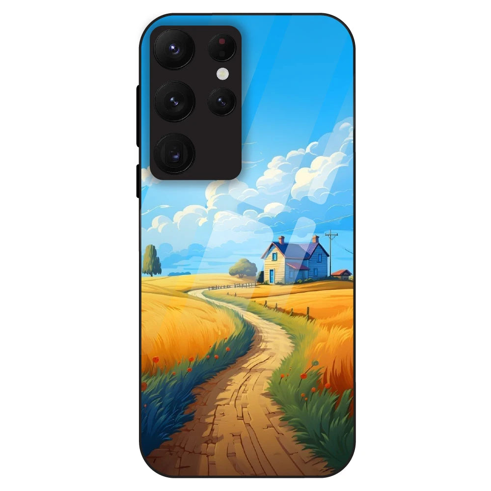 Sunny Countryside - Glass Case For Samsung Galaxy S22 Ultra