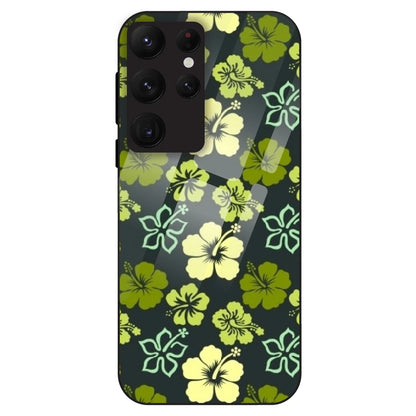 Green Hibiscus - Glass Case For Samsung Galaxy S22 Ultra