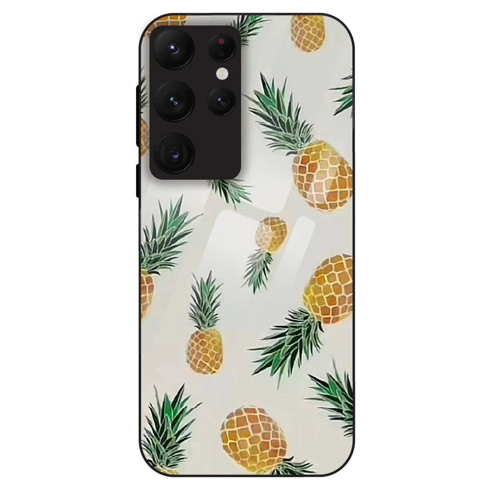 Pineapple Pattern - Glass Case For Samsung Galaxy S22 Ultra