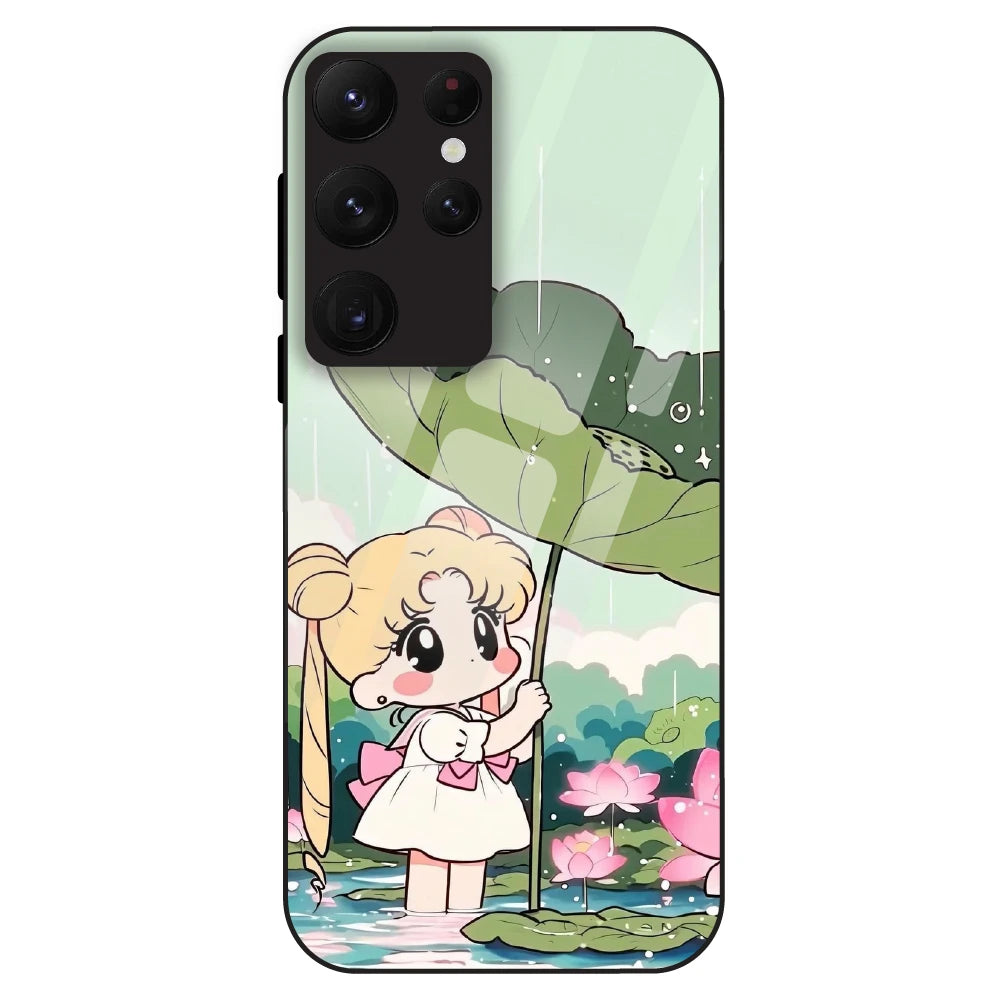Lotus Girl Aesthetic - Glass Case For Samsung Galaxy S22 Ultra