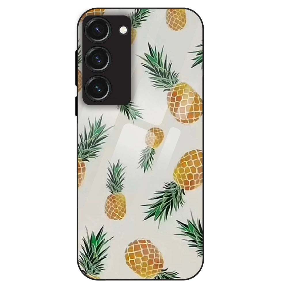 Pineapple Pattern - Glass Case For Samsung Galaxy S23