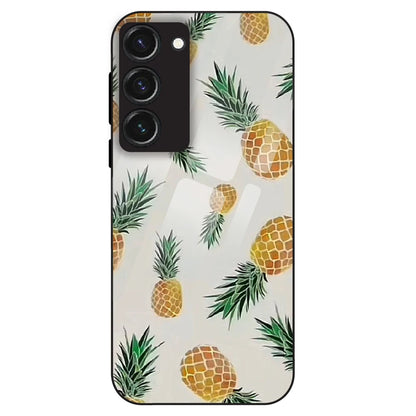 Pineapple Pattern - Glass Case For Samsung Galaxy S23