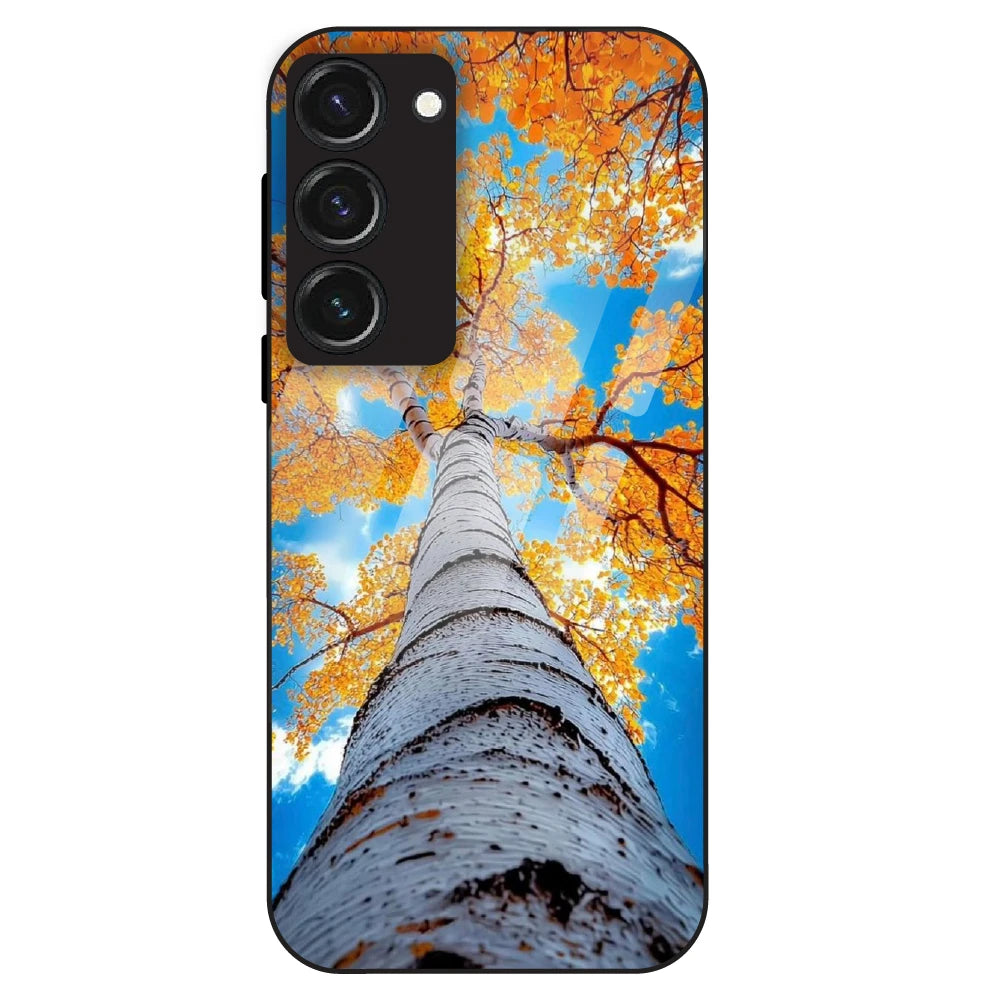 Autumn Tree Sky View - Glass Case For Samsung Galaxy S23