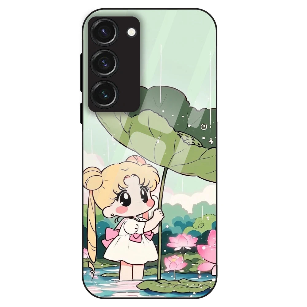Lotus Girl Aesthetic - Glass Case For Samsung Galaxy S23