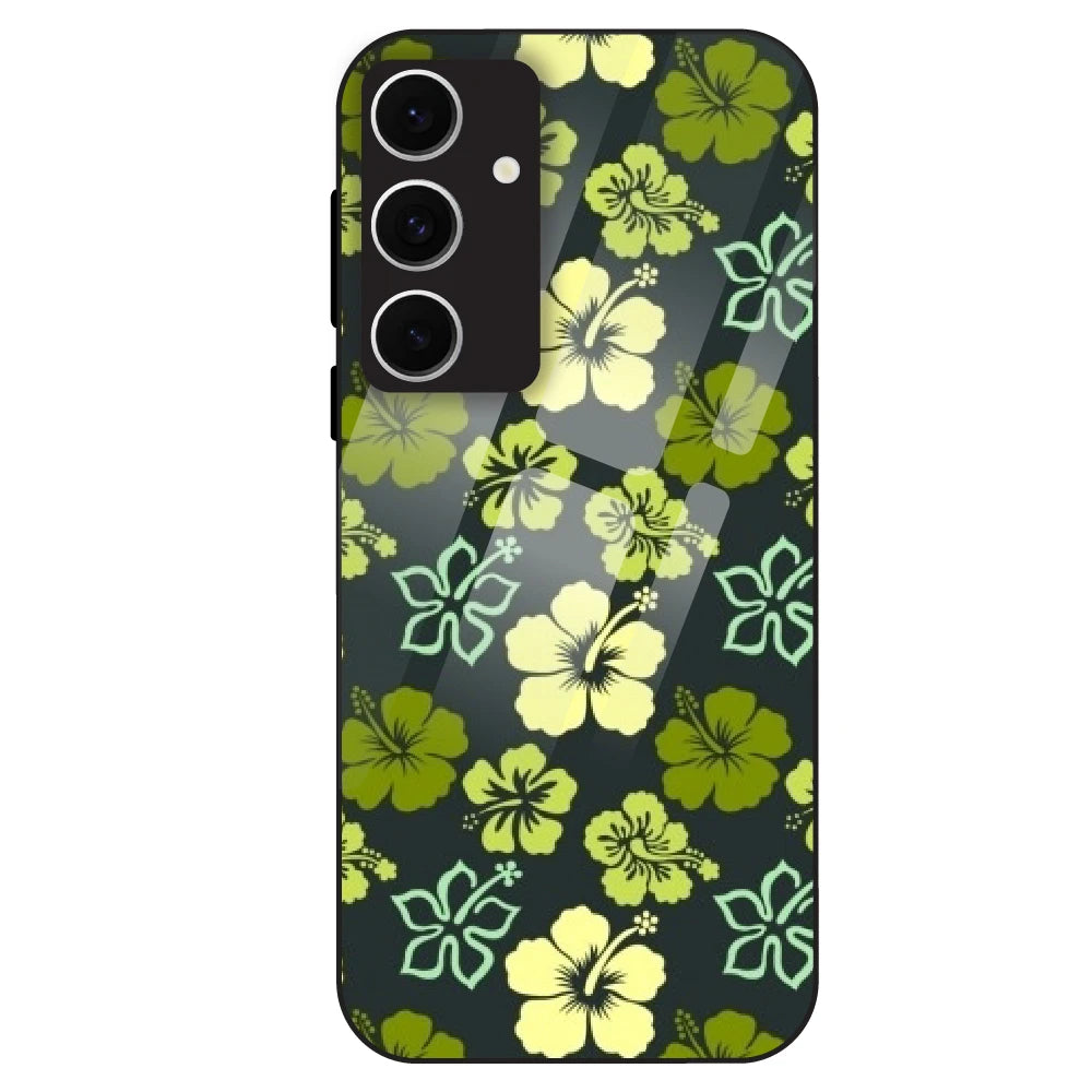 Green Hibiscus - Glass Case For Samsung Galaxy S24 FE