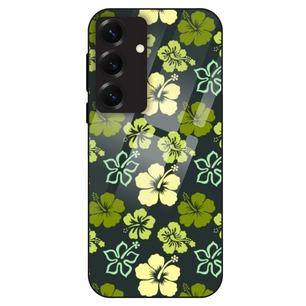 Green Hibiscus - Glass Case For Samsung Galaxy S25