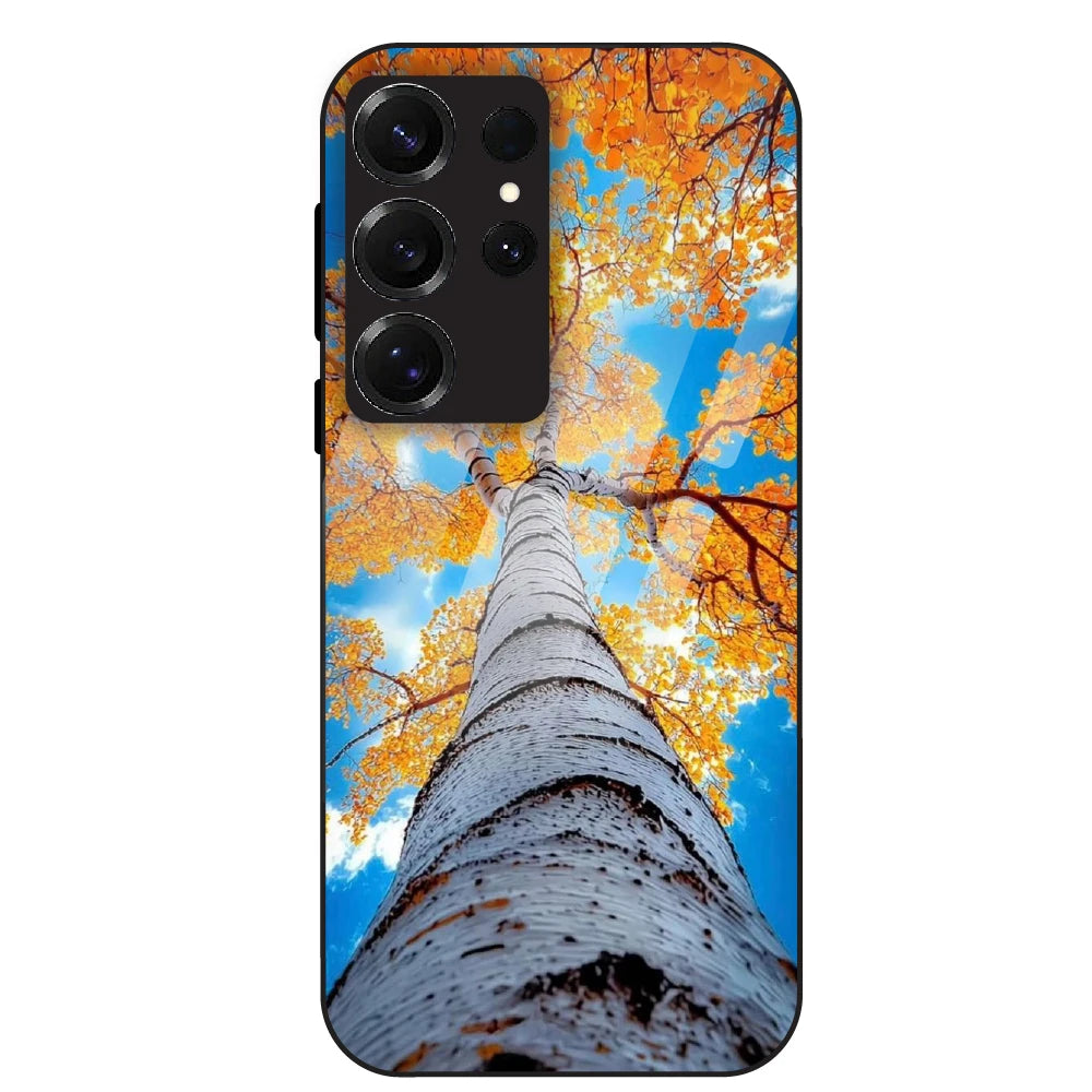 Autumn Tree Sky View - Glass Case For Samsung Galaxy S25 Ultra