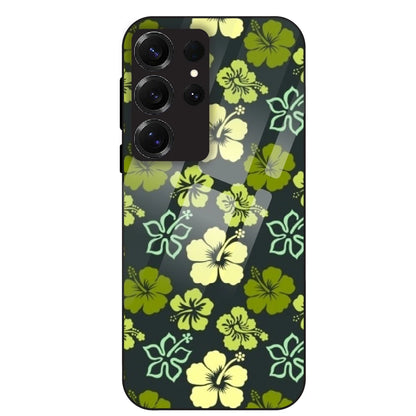Green Hibiscus - Glass Case For Samsung Galaxy S25 Ultra