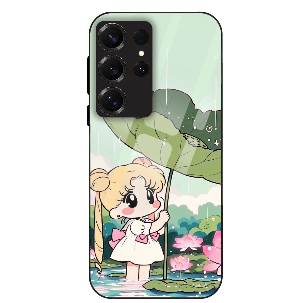 Lotus Girl Aesthetic - Glass Case For Samsung Galaxy S25 Ultra