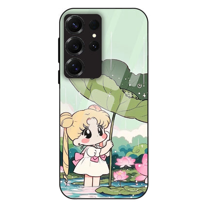 Lotus Girl Aesthetic - Glass Case For Samsung Galaxy S25 Ultra