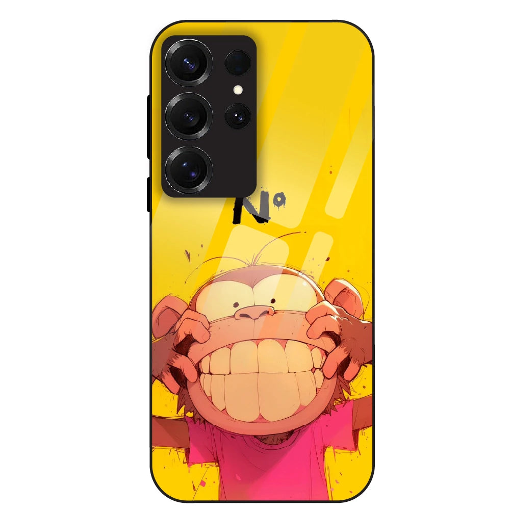 Grinning Monkey - Glass Case For Samsung Galaxy S25 Ultra