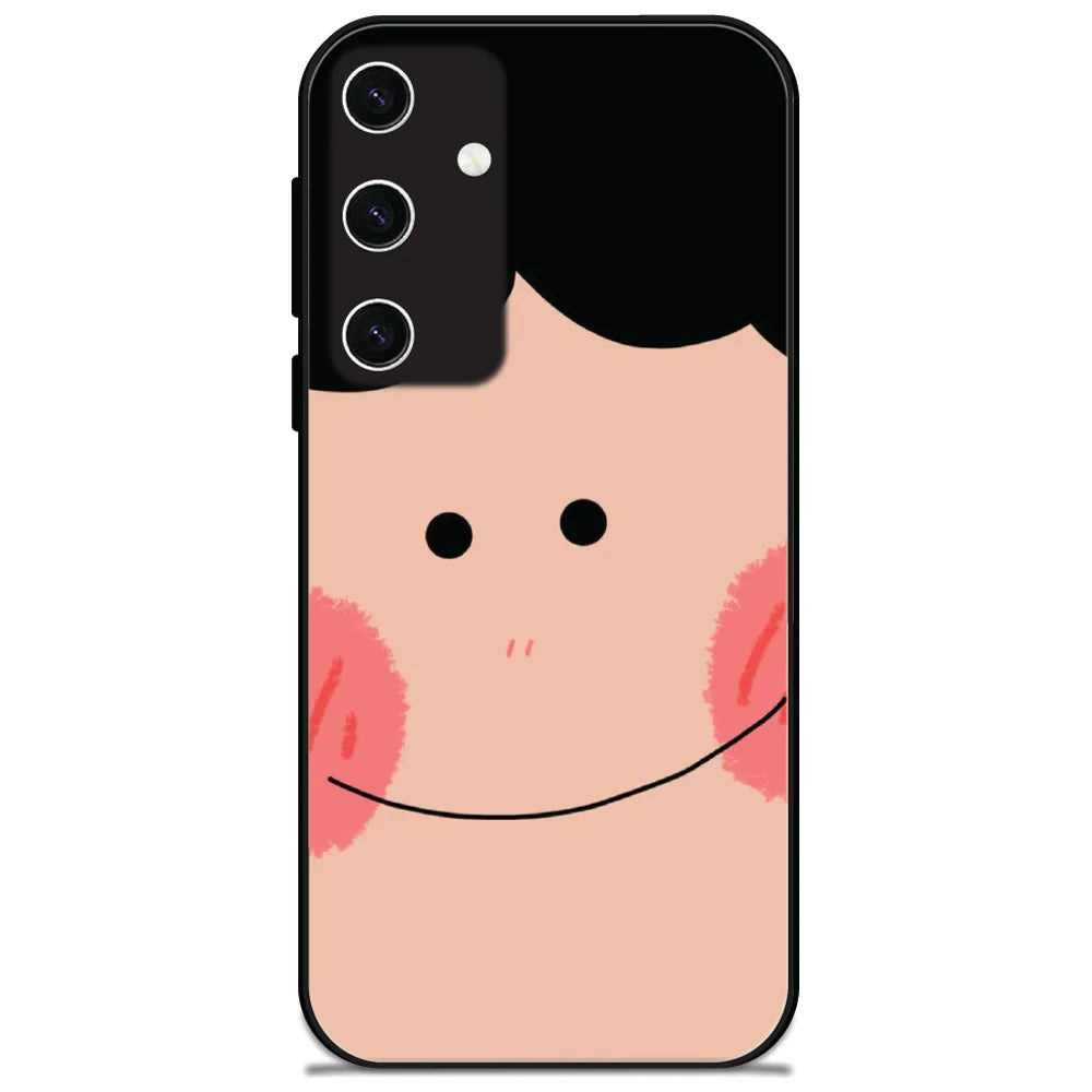 Shy Blush Face - Glossy Metal Silicone Case for Samsung Galaxy S23 Plus 5G