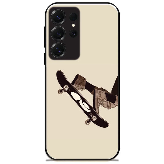 Skateboard Kickflip - Glossy Metal Silicone Case for Samsung Galaxy S25 Ultra