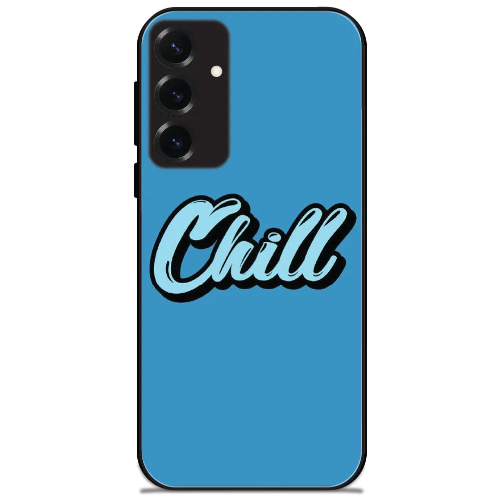 Sky Blue Chill - Glossy Metal Silicone Case for Samsung Galaxy S25 Plus
