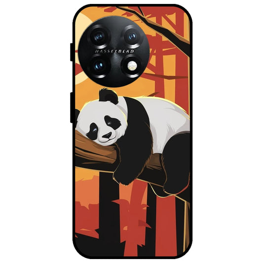 Sleeping Panda Sunset - Glossy Metal Silicone Case for OnePlus 11